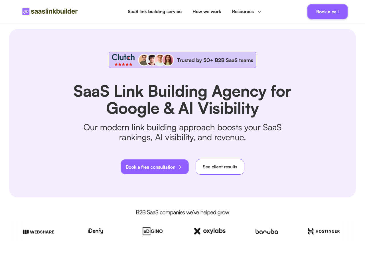 SaaS Link Builder service page